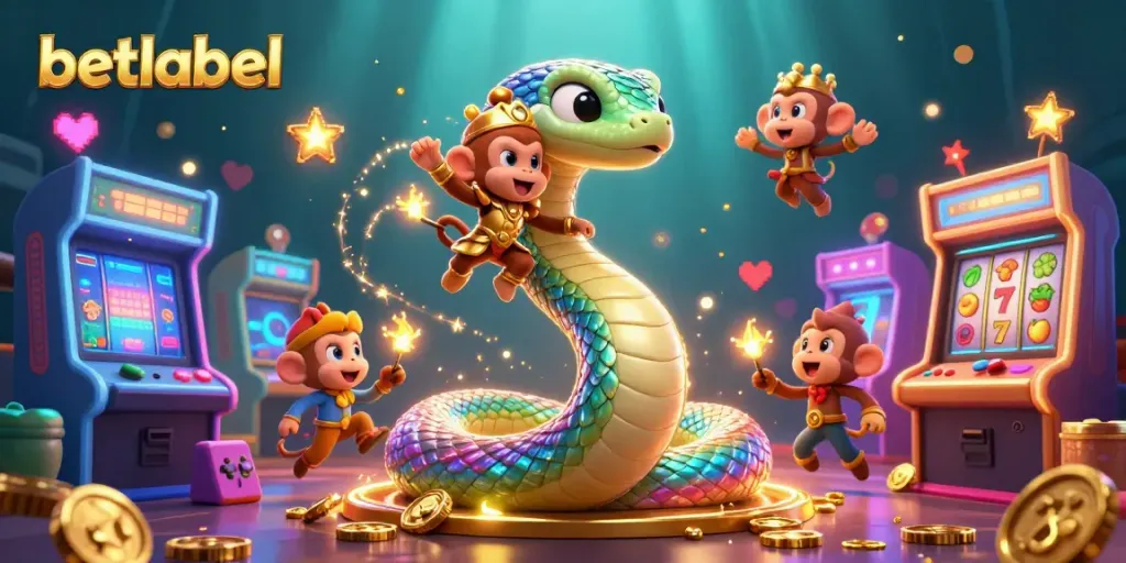 Experience exciting slots with betlabel in a vibrant casino-themed 3D illustration.